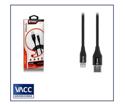 3-KTOOLS SPRING 2.4A 1 M LIGHTNING SIYAH KABLO