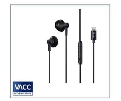 4-KTOOLS EAR SENSE LIHTNING SIYAH KABLOLU KULAKLIK 