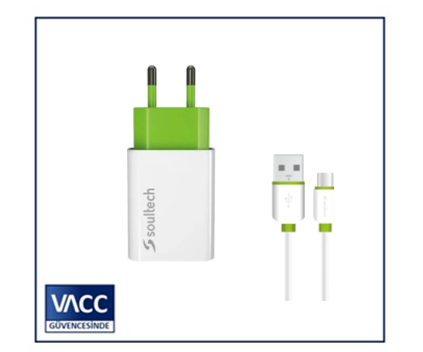 2-Soultech SC113B 2.1A Şarj Cihazı+TYPE-C Data Kablo