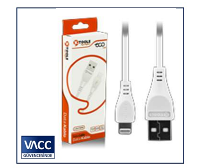 3-KTOOLS ECO 2A 1 METRE BEYAZ LIGHTNING DATA KABLO