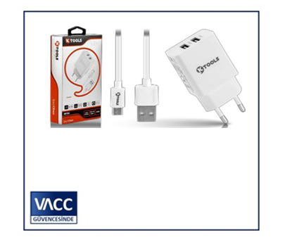 2-KTOOLS LIFE 2.4A 2USB MICRO SEYAHAT SARJI 12W