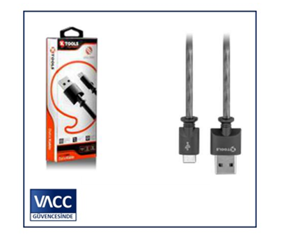 3-KTOOLS STEEL ROPE 2.4A 1 METRE MICRO DATA  KABLO SIYAH