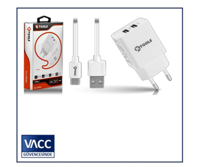 2-KTOOLS LIFE 2.4A 2USB TYPE C SEYAHAT SARJI 12W