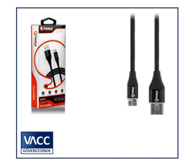 3-KTOOLS SPRING 2.4A 1 M MICRO SIYAH KABLO